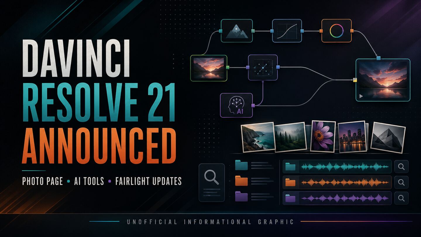 DaVinci Resolve 21 Adds Photo Workflow and New AI Tools