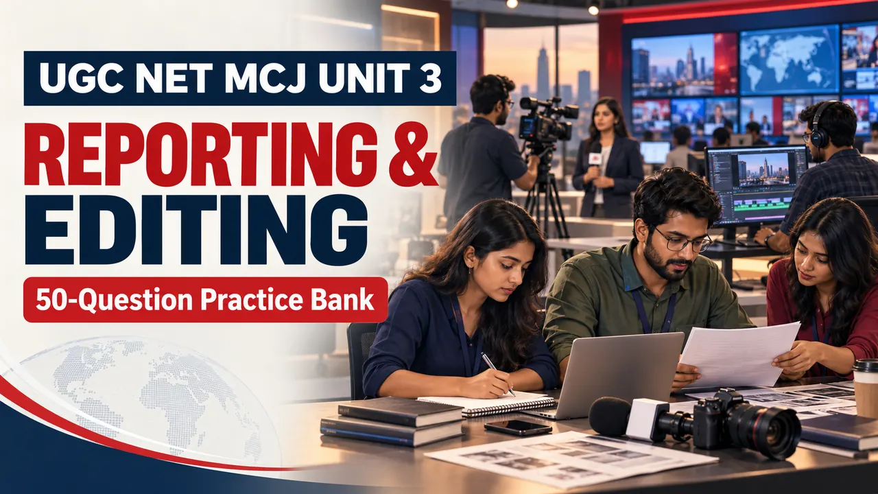 UGC NET MCJ Unit 3 Practice Bank: Reporting and Editing