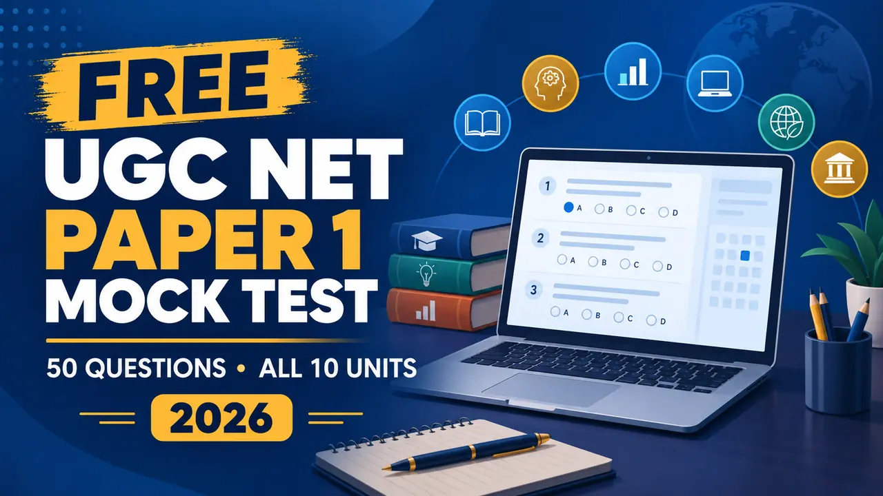 Free UGC NET Paper 1 Mock Test 2026: 50 Questions with Answers